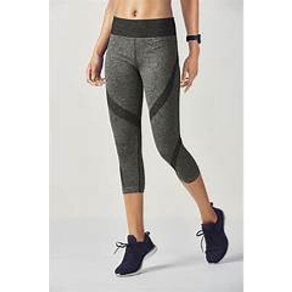 Fabletics Gray Black Seamless Arlene Crop Leggings Size S - Picture 1 of 6
